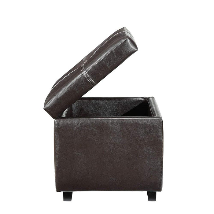 Modway Treasure Upholstered Vinyl Ottoman in Espresso 2 Pack