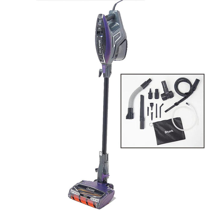 Shark APEX Corded Stick Vacuum with DuoClean and Self-Cleaning Plum - Renewed