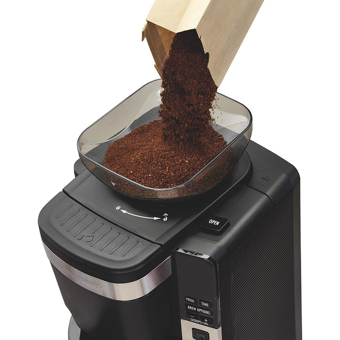 Hamilton Beach 12 Cup Programmable Coffee Maker, Automatic Grounds Dispenser - Black (45400)