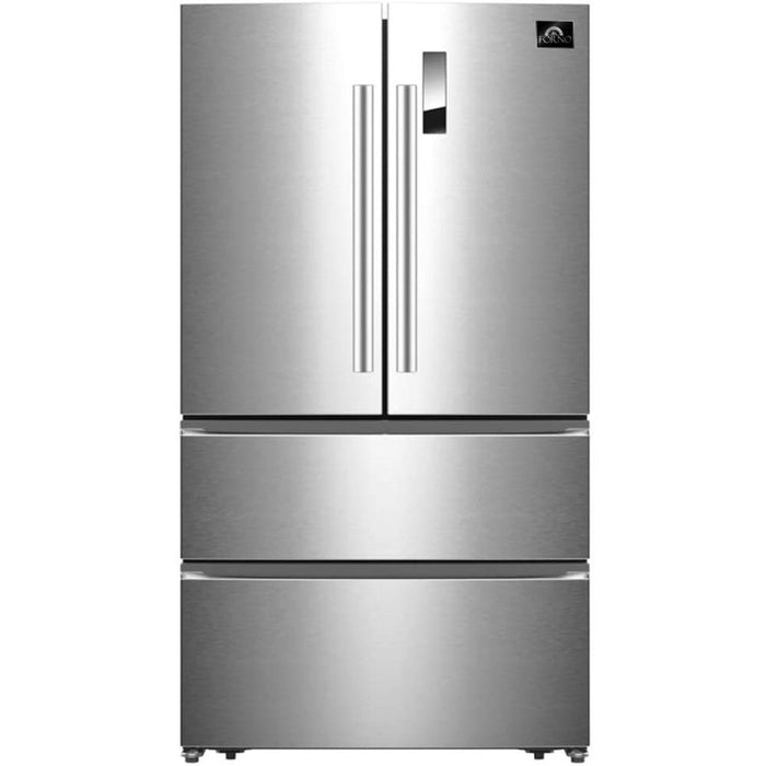 Forno Bovino 33-in French Door Refrigerator and Freezer - Stainless Steel/White
