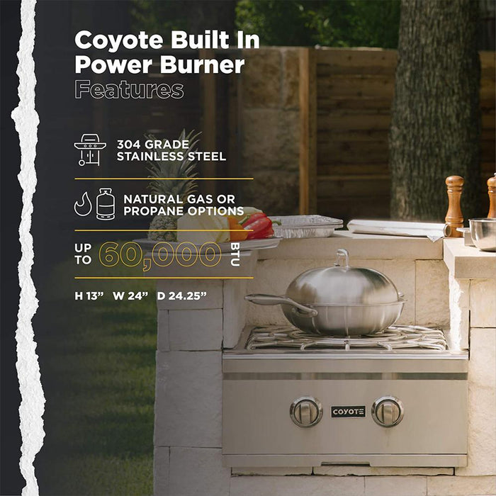 Coyote C1PBNG Power Burner, Natural Gas w/ Warranty Bundle