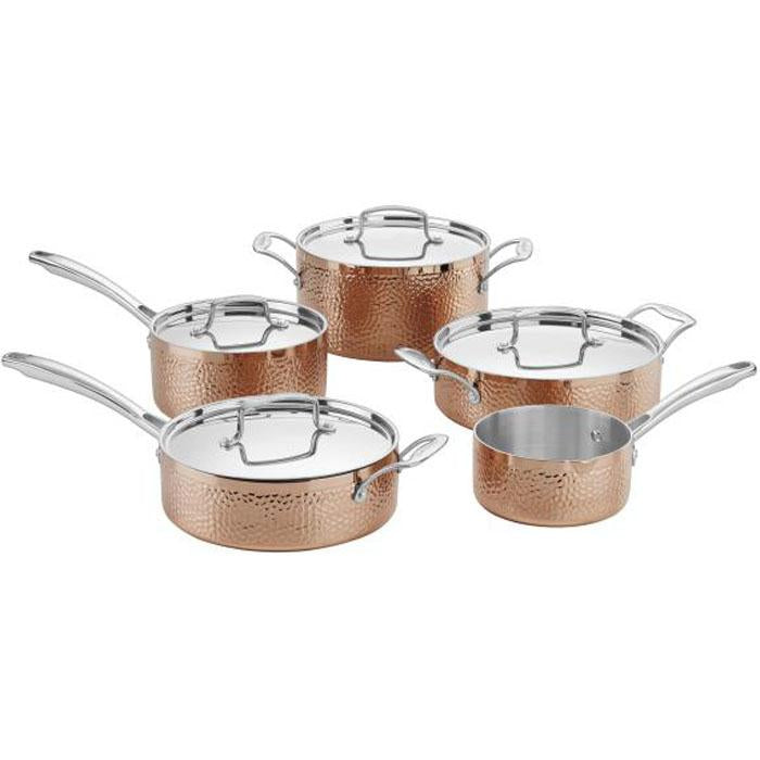 Cuisinart Hammered Collection 9-Piece Cookware Set - Copper (HCTP-9)
