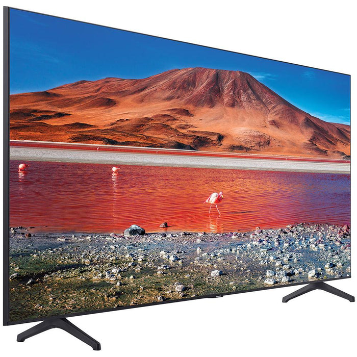 Samsung UN50TU7000 50" 4K Ultra HD Smart LED TV (2020) with Deco Gear Soundbar Bundle