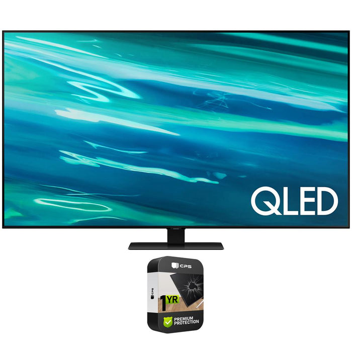 Samsung QN55Q80AA 55 Inch QLED 4K Smart TV (2021) with Premium Extended Protection Plan