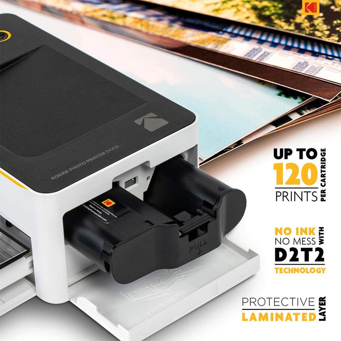 Kodak PD450BT Dock Premium Instant Portable 4x6" Photo Printer w/ Warranty Bundle