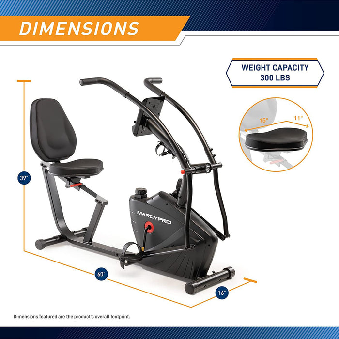 Marcy Dual Action Cross Training Recumbent Excercise Bike - JX-7301