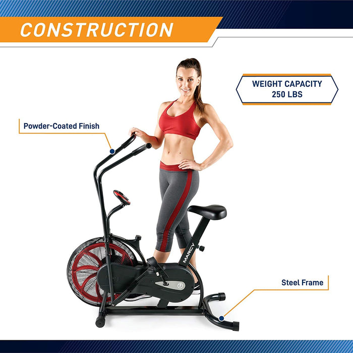 Marcy Stationary Fan Excercise Bike, Integrated Perfromance Tracker - NS-1000