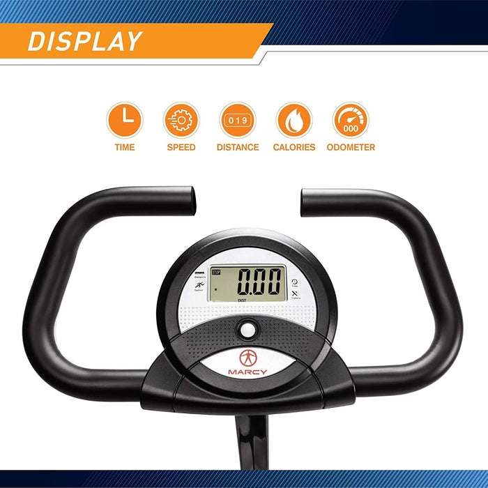 Marcy Foldable Upright Excercise Bike, Integrated Performance Tracker - NS-653