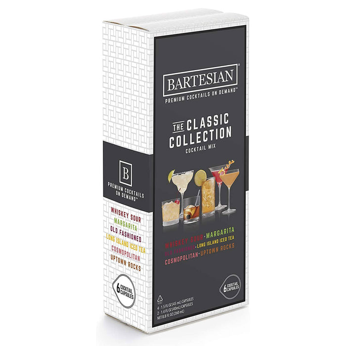 Bartesian Ultimate Home Premium Cocktail Machine (55300) Bundle with 6-Pack Capsules