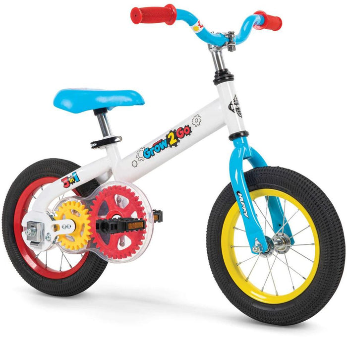 Huffy Grow 2 Go Conversion Balance to Pedal Bike Red, Blue & Yellow+Tool Bundle