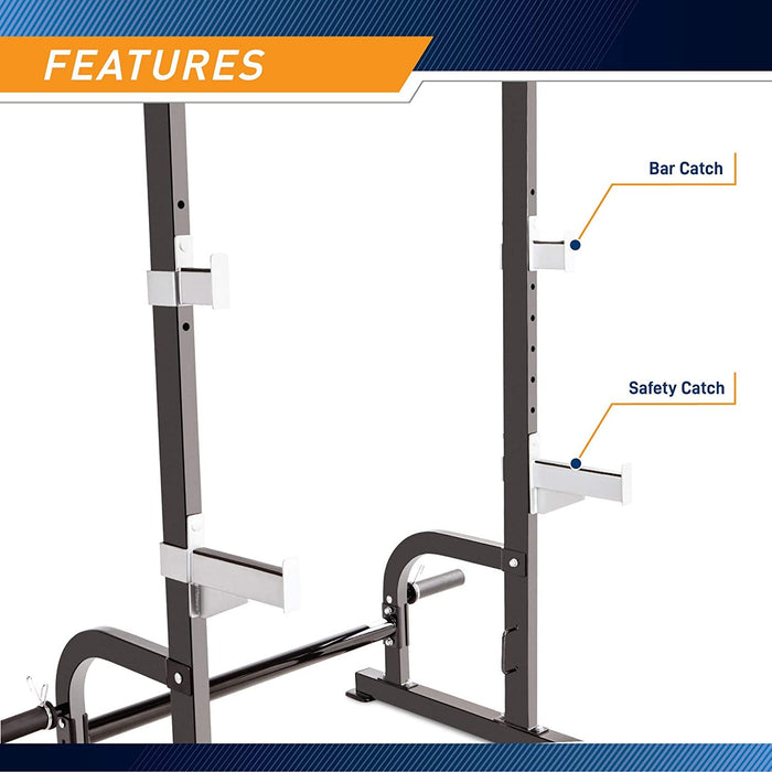 Marcy Home Gym Half Cage, Pull Up Bar, Olympic Freeweight Storage Posts - SM-8117
