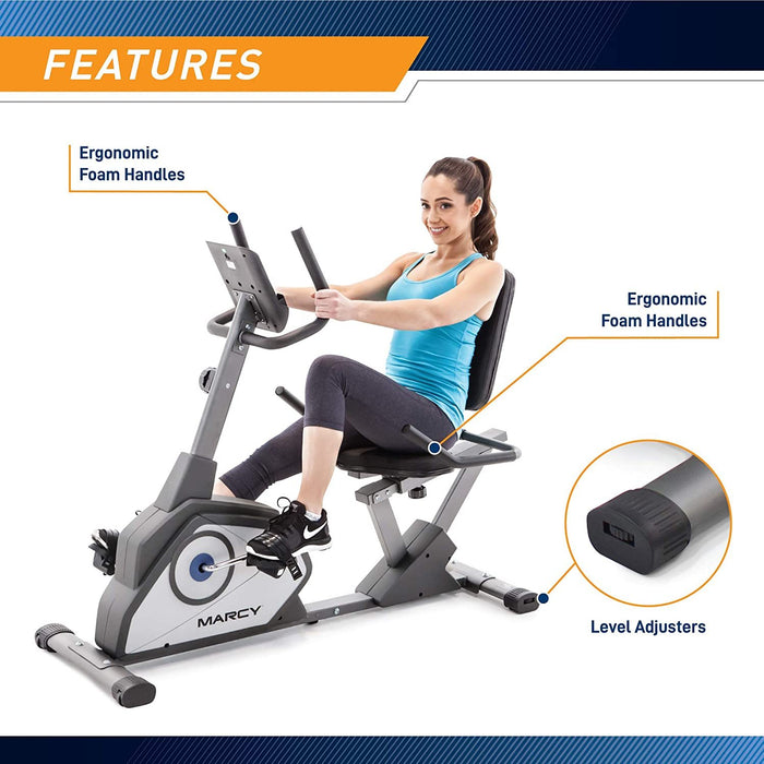 Marcy Magnetic Resistance Recumbent Excercise Bike, 8 Resistance Levels - NS-40502R