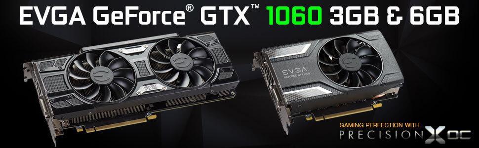 EVGA GeForce GTX 1060 SC Gaming Graphics Card, 3GB GDDR5, ACX 2.0, Single Fan