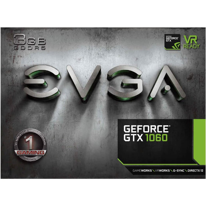 EVGA GeForce GTX 1060 SC Gaming Graphics Card, 3GB GDDR5, ACX 2.0, Single Fan