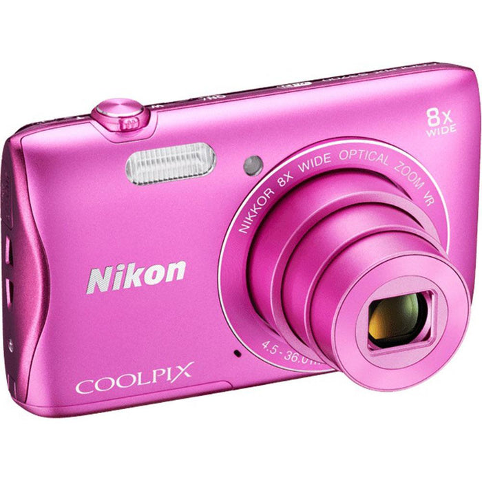 Nikon COOLPIX S3700 20.1MP 720p HD Video Digital Camera - Pink - Open Box