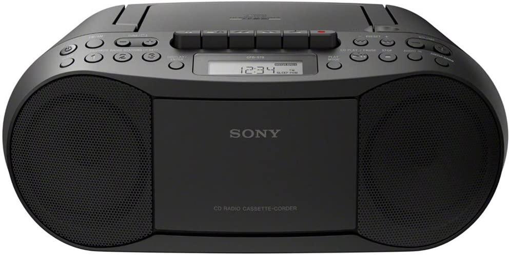 Sony Stereo CD Cassette Boombox (Black) + 1 Year Extended Warranty