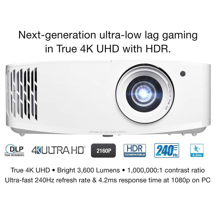 Optoma 4K UHD Gaming and Home Entertainment Projector - Renewed