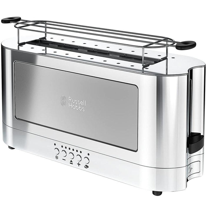 Russell Hobbs 2-Slice Stainless Steel Long Toaster | Silver Glass Accent TRL9300GYR - Open Box