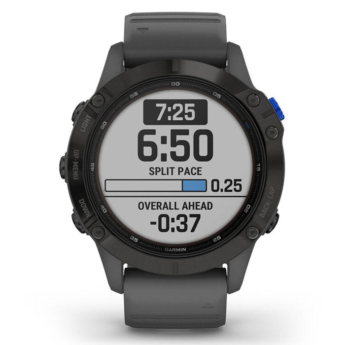 Garmin Fenix 6 Pro Solar Multisport GPS Smartwatch Black with Gray Band+Warranty