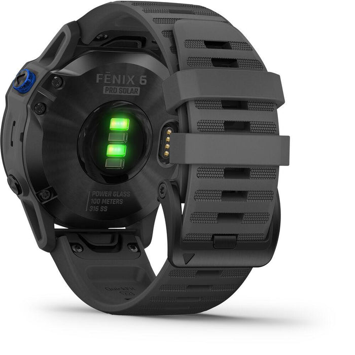 Garmin Fenix 6 Pro Solar Multisport GPS Smartwatch Black with Gray Band+Warranty