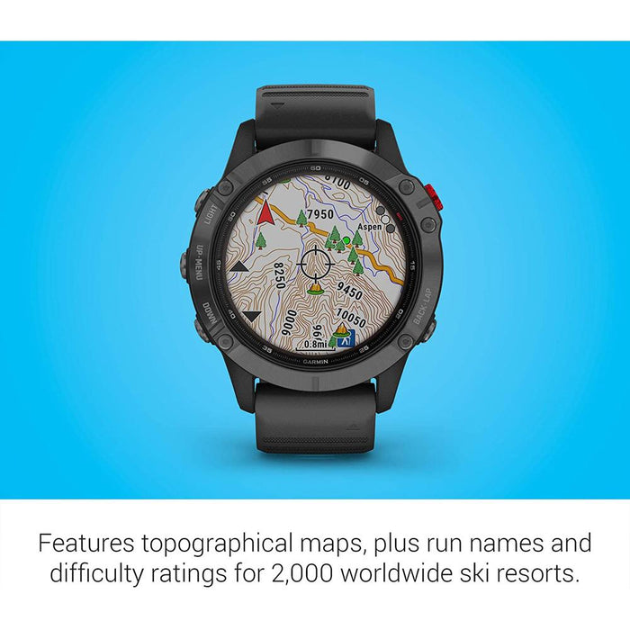 Garmin Fenix 6 Solar GPS Smartwatch Slate Gray w/ Black Band+2 Year Warranty
