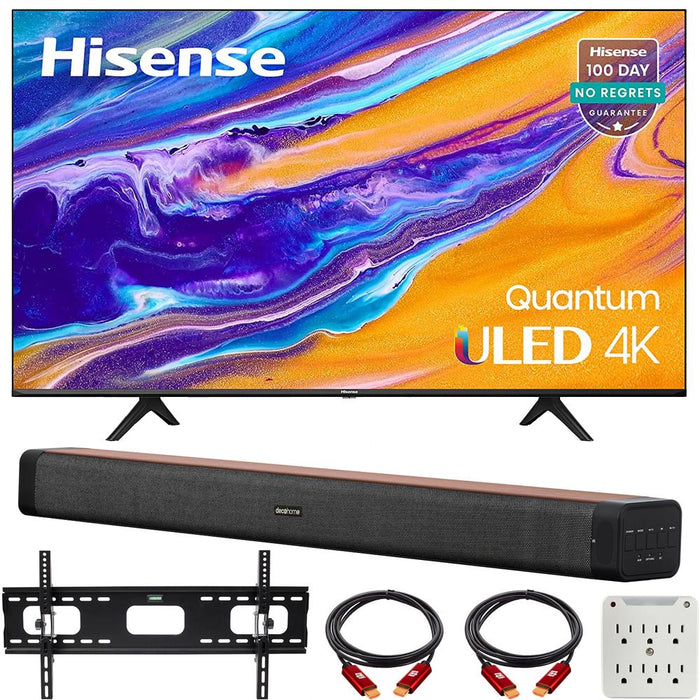 Hisense 55U6G 55" 4K ULED Quantum HDR Smart TV w/ Deco Home 60W Soundbar Bundle