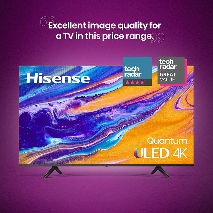 Hisense 75U6G 75" 4K ULED Quantum HDR Smart TV w/ Deco Home 60W Soundbar Bundle