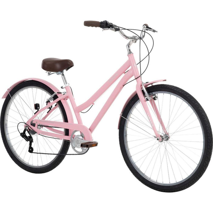 Huffy 26770 Sienna Women's 27.5" 7-Speed Comfort Bike Pale Pink + Safety Bundle