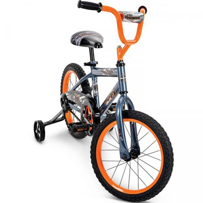 Huffy Pro Thunder 16 Inch Kids' Bike Training Wheels Blue/Orange + Tool Bundle