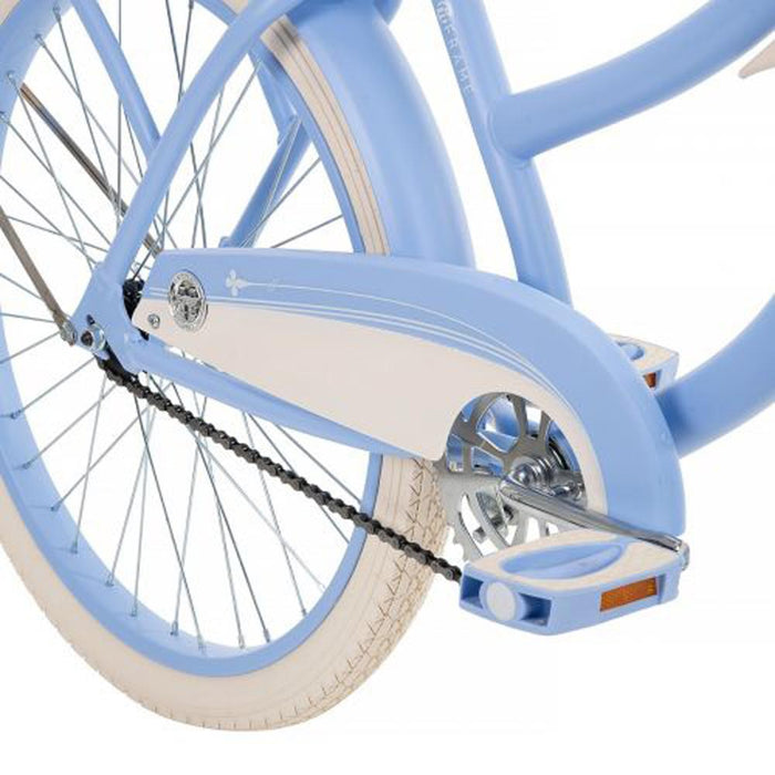 Huffy Deluxe Women's Cruiser Bike 25-inch Periwinkle + Tool Bundle