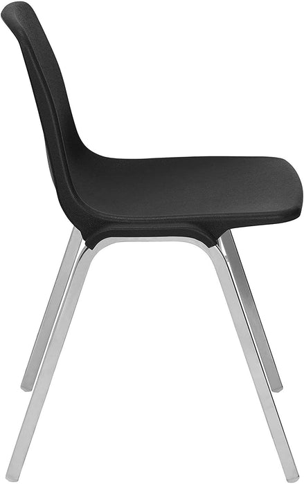 National Public Seating 8100 Series Poly Shell Stacking Chair - Black (8110)