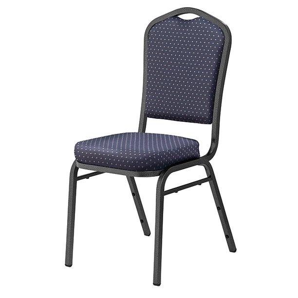 National Public Seating Deluxe Fabric Upholstered Stack Chair, Pack of 2 - Diamond/Navy (9364-SV/2)
