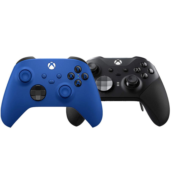 Microsoft Xbox Wireless Controller - Shock Blue Plus Bonus Elite Series 2 Controller
