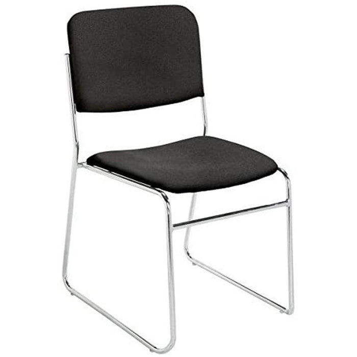 National Public Seating 8600 Series Fabric Padded Stack Chair Ebony Black 2 Pack