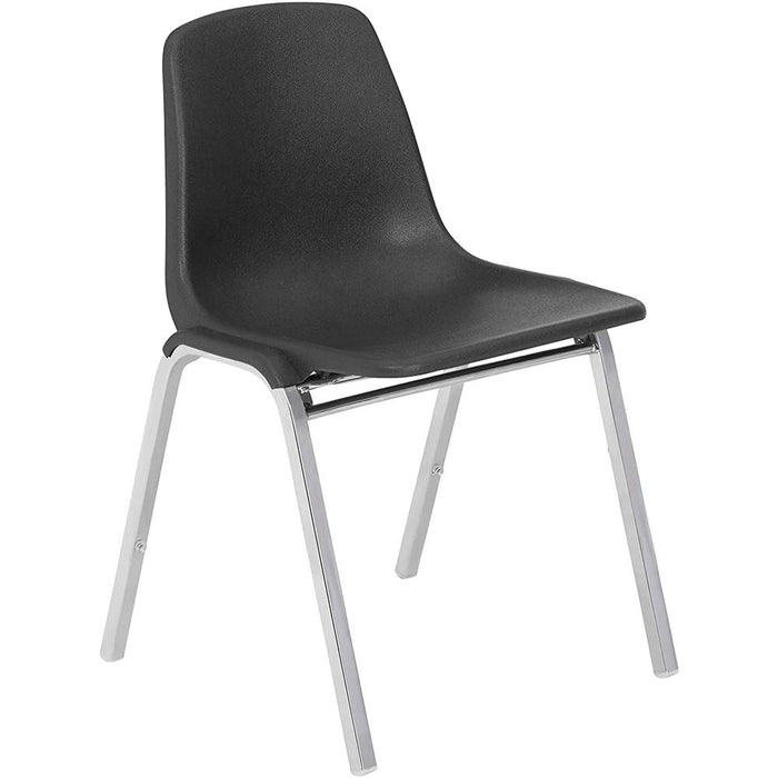 National Public Seating 8100 Series Poly Shell Stacking Chair Black 4 Pack
