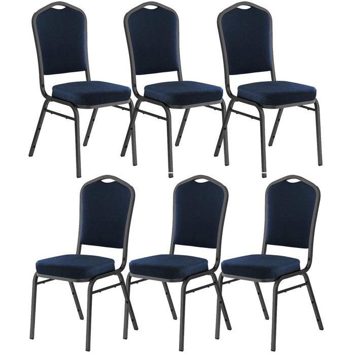 National Public Seating Deluxe Fabric Upholstered Stack Chair Pack of 6 Blue