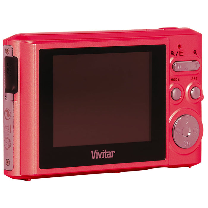 Vivitar Vivcam F340 14.1 MP 2.4" LCD Screen Camera and Camcorder - RED