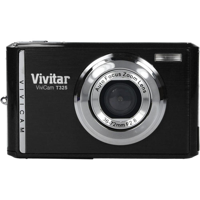 Vivitar Vivicam T325N Digital Camera Black with Camera Case & Cleaning Cloth