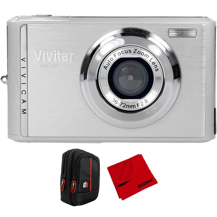 Vivitar Vivicam T325N Digital Camera Silver with Camera Case & Cleaning Cloth