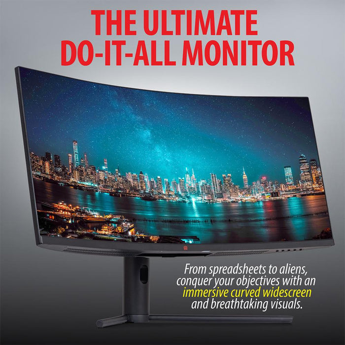 Deco Gear 34" 3440x1440 21:9 Ultrawide Curved Monitor + 1 Year Extended Warranty