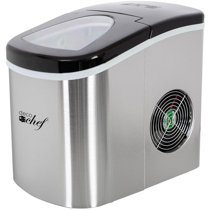 Deco Chef Compact Electric Ice Maker Stainless Steel + 1 Year Extended Warranty