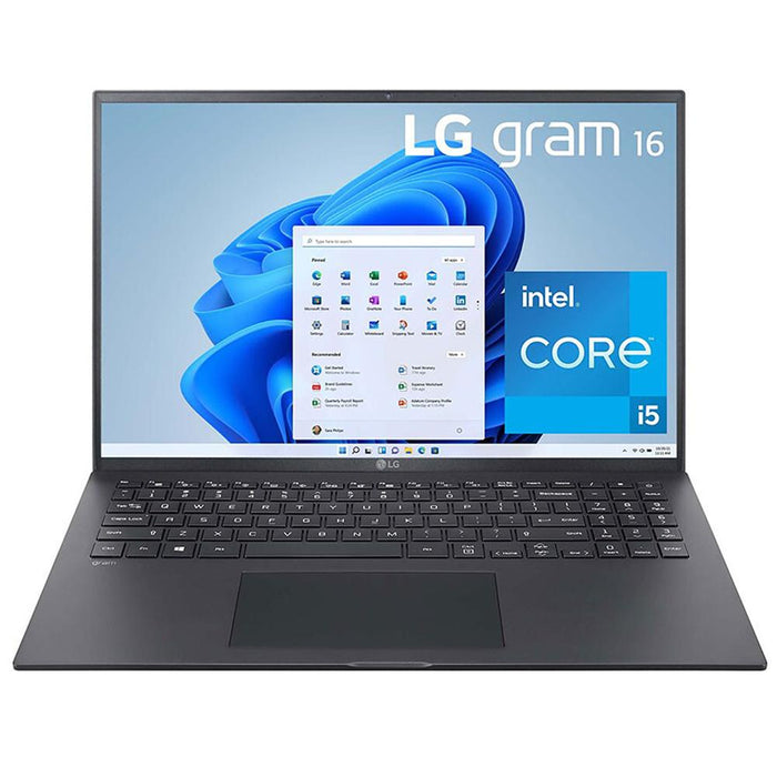 LG gram 16" Laptop, Intel Evo Core i5 Processor, 8GB/256GB SSD + Protection Pack