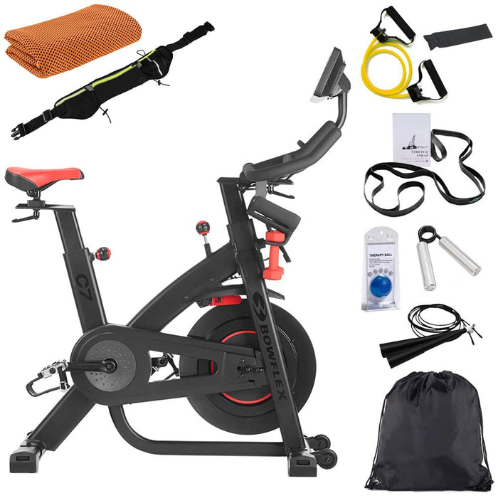 Bowflex C7 Indoor Stationary Exercise Bike, Bluetooth Connectivity w/ Fitness Bundle