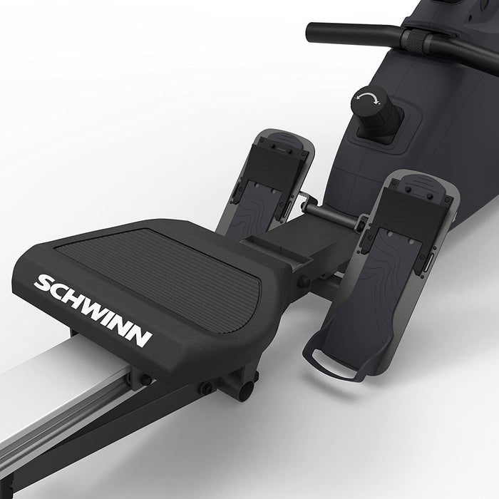 Schwinn Crewmaster Rowing Machine Performance Tracking Gray with Earbuds Bundle