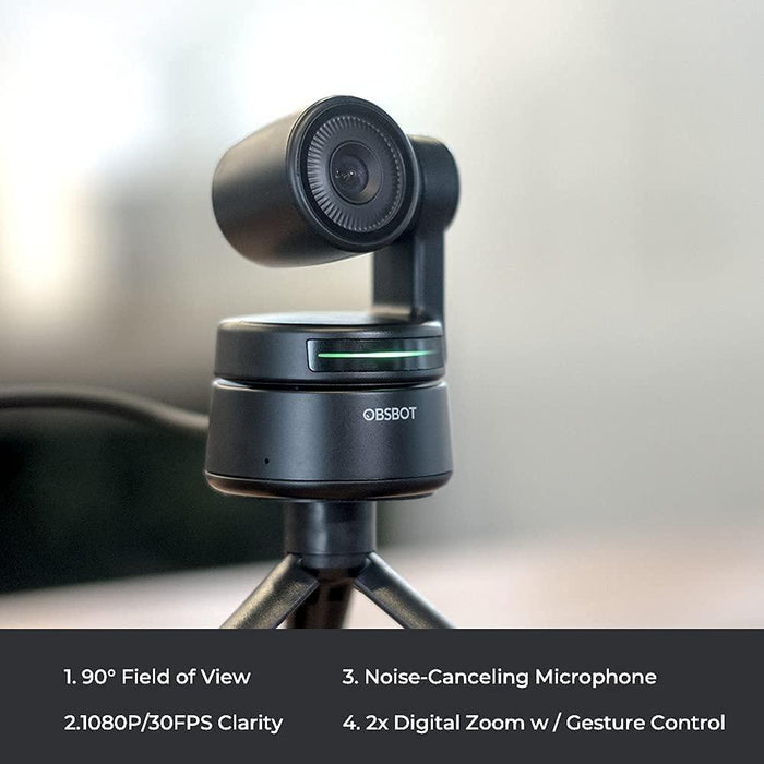 OBSBOT Tiny AI-Powered PTZ Webcam, 1080p HD + Vivitar 8 inch Full Color Ring Light