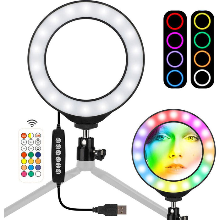 OBSBOT Tiny AI-Powered PTZ Webcam, 1080p HD + Vivitar 8 inch Full Color Ring Light
