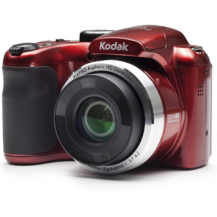 Kodak PIXPRO Astro Zoom 16MP Digital Camera, 25x Optical Zoom 3" LCD - Red (AZ252-RD)