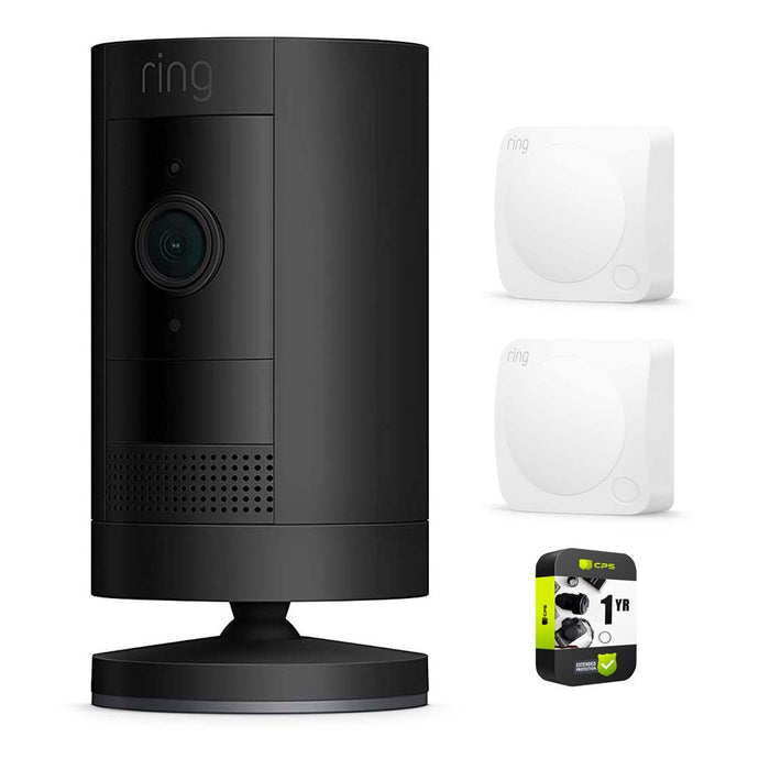 Ring Stick Up Cam Battery HD Security Camera Black + 2x Motion Detector Bundle