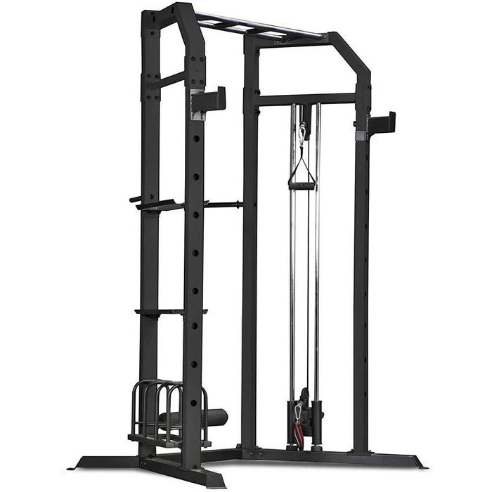 Marcy Multi-Workout Olympic Strength Training Cage with Sport Earbuds Bundle