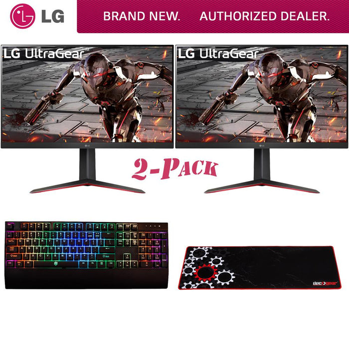 LG 32" UltraGear QHD 16:9 HDR10 Dual Monitor w/ FreeSync Premium + Gaming Bundle